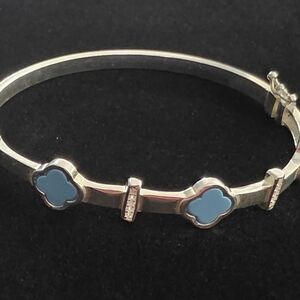 💎 Moissanite & Enamel Cuff Bracelet | .25 CTW | VVS D | S925